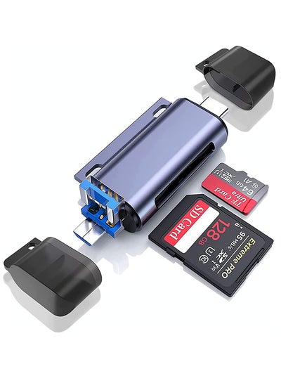 اشتري SD Card Reader, 3-in-1 USB C Memory Card Reader, USB 3.0 Card Reader Adapter for TF SD Micro SD SDXC SDHC MMC RS-MMC Micro SDXC Micro SDHC UHS-I for MacBook, PC, Laptop, Smart Phones, Tablets في الامارات