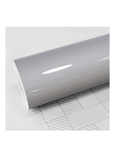 Buy Glossy vinyl roll suitable for cars, kitchen, appliances and multipurpose (Gray, 5 meters) in Egypt