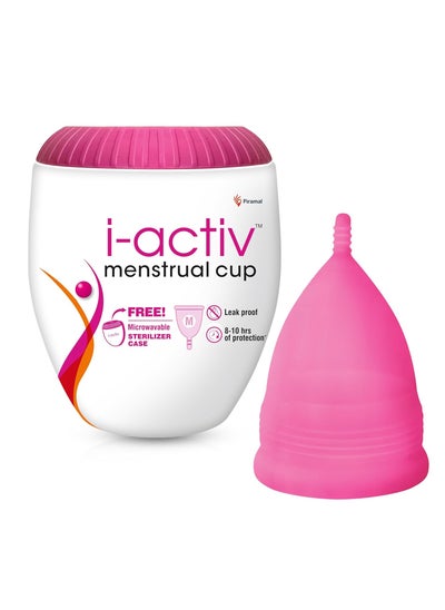 Buy 100% Medical Grade Silicone Menstrual Cup For Women with Free Sterilizer Case Medium in UAE