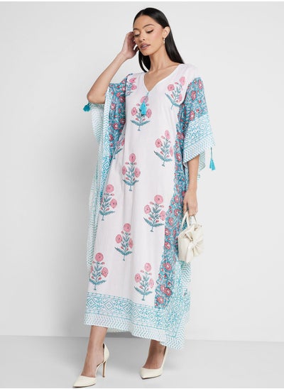 Buy Cape Sleeve Printed Kaftan in UAE