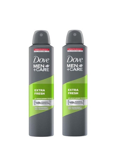 Buy Extra Fresh Antiperspirant Deodorant Spray 250ml Pack of 2 in UAE