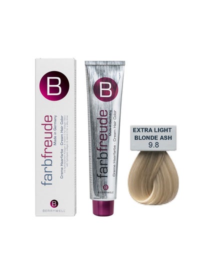 اشتري EXTRA LIGHT BLONDE ASH 9.8 HAIR COLOR CREAM BERRYWELL GERMANY F10980 في الامارات