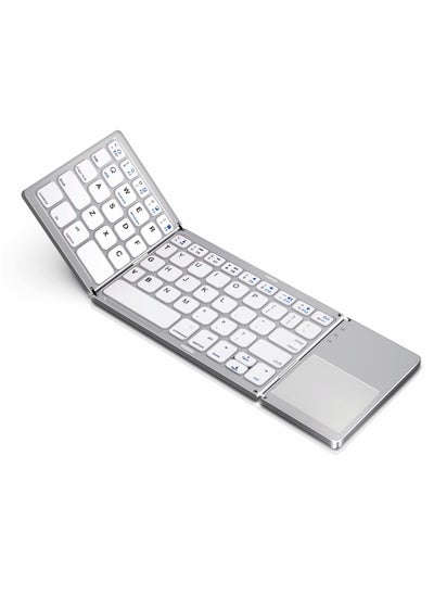 Buy Foldable Bluetooth Keyboard, Wireless Bluetooth Keyboard with Touchpad in Saudi Arabia