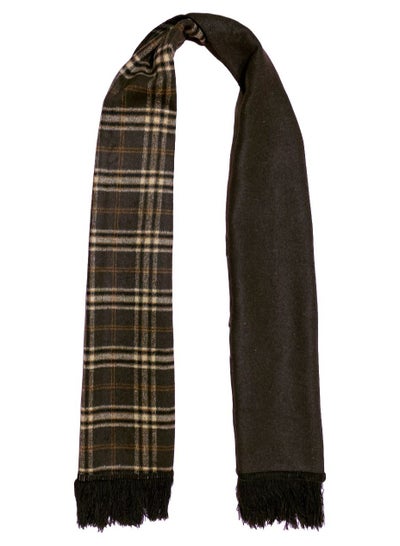 Buy Double Face Solid & Plaid Check/Carreau/Stripe Pattern Wool Winter Scarf/Shawl/Wrap/Keffiyeh/Headscarf/Blanket For Men & Women - Small Size 30x150cm - P08 Dark Brown in Egypt