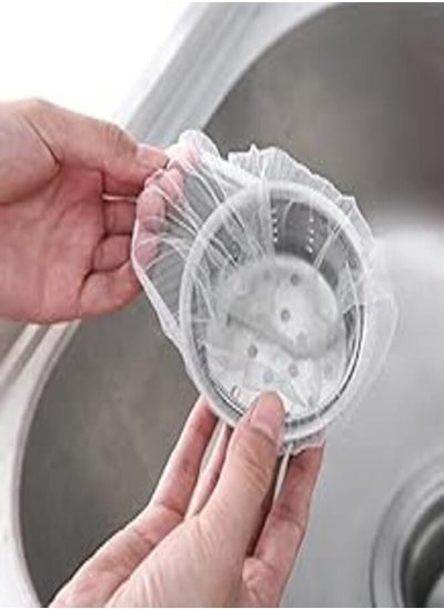 اشتري Generic 100PCS Kitchen Sink Strainer Mesh Bag, Disposable Mesh Sink Strainer Bag for Collecting Kitchen Food Waste Leftovers في مصر