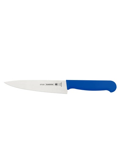 Buy Professional 6 Inches Meat Knife with Stainless Steel Blade and Blue Polypropylene Handle with Antimicrobial Protection in UAE