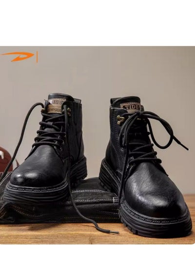 اشتري Men's High Top Outdoor Waterproof Casual Shoes Martin Boots في السعودية