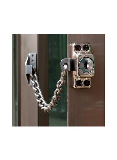 اشتري Stainless Steel Window Chain Lock Guard Door Restrictor Child Safety Security Chain Lock for Flat Open Windows Anti Theft Home Hardware Opening Restrictor Lock with Key في السعودية