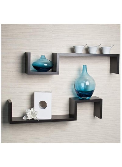 Buy Adhesive Floating Shelves Set of 2 Display Picture Ledge Shelf Book Shelf Bathroom Shelf Organizer Shelf Wall Shelves for Home Kitchen Bathroom in UAE