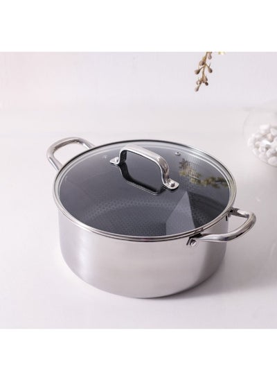 اشتري Chef's Delight Celina Pro Stainless Steel Casserole with Lid Luxury Serving Bowl Elegant Hot Pot For For Biryani Pulao And Etc 22x10cm في الامارات