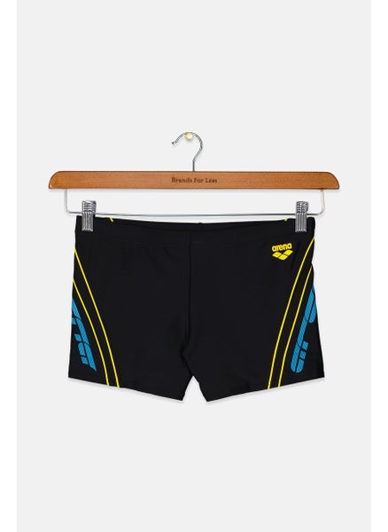 Buy Men Graphic Print Swim Trunks, Black Combo in Saudi Arabia