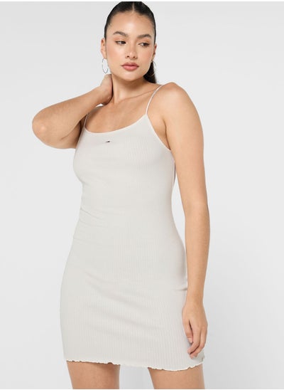 Buy Strappy Ribbed Knitted Dress in UAE