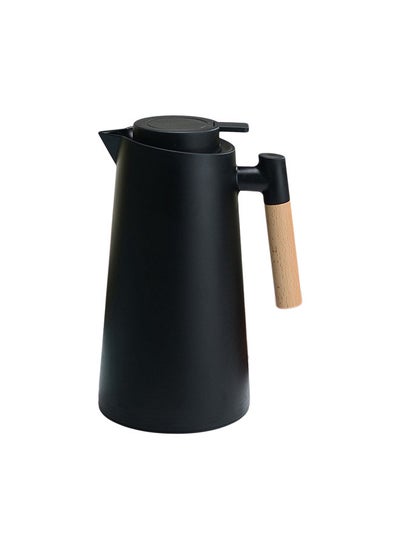 Buy 1L Thermal Coffee Carafe Double Walled Vacuum Coffee Pot Thermal Carafe Thermos Pot With Wood Handle Water Kettle Insulated Flask Tea Carafe Keeping Hot Cold in UAE