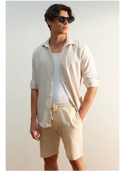 Buy Ecru Regular Fit Linen Look Shorts TMNSS23SR00030 in Egypt