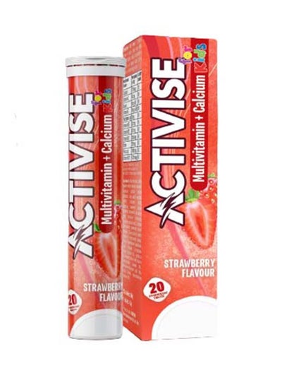 اشتري Activise Kids Multivitamin + Calcium Effervescent Tablets, Strawberry 20's في السعودية