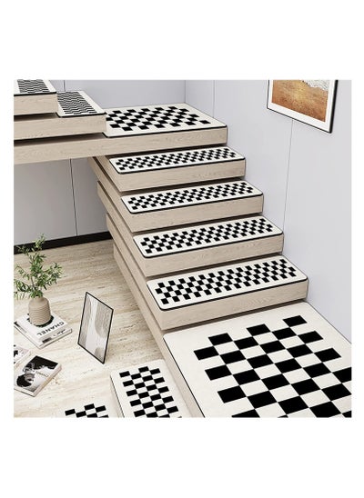 Buy Non-Slip Stair Treads for Mats, Indoor Stair Treads Carpet Machine Washable Stair Rugs, Sound Insulation Stair Rugs with Rubber Backing for Pets Elders and Kids（7PCS） in UAE