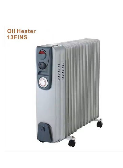 Buy Oil Electric Heater, 3 Heat Setting 13 Fins, Portable Space Heater With Universal Wheels, Adjustable Thermostat, Overheat &Tip-Over Protection RE-778 in Saudi Arabia