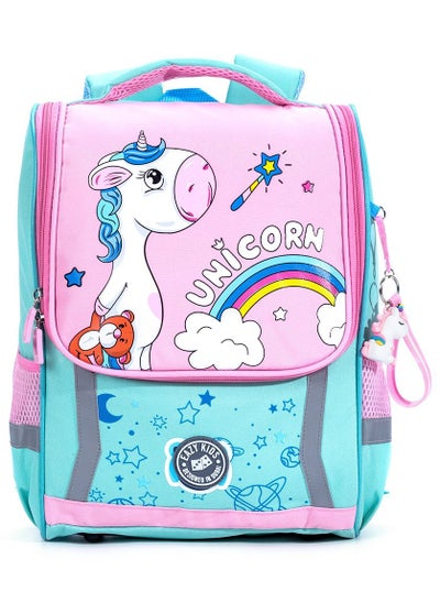 Buy School Bag Unicorn - Green + Pink in UAE