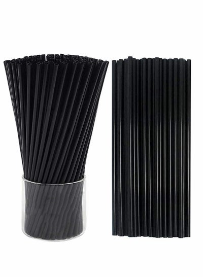 اشتري 8.3 Inches (About 21cm) Plastic Straws, Disposable Degradable Straws (500 PCS,In Bulk, Black) في السعودية