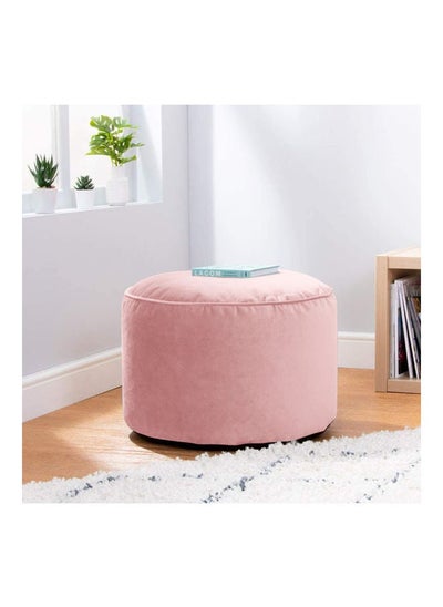 Buy Velvet Round Bean Bag Pouffe - Light Pink in Saudi Arabia