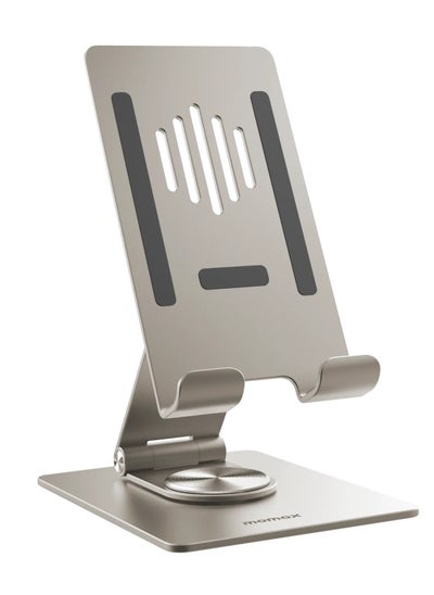 Buy Momax Fold and Rotatable Phone and Tablet Stand 360-degree rotatable Aluminum Alloy - Titanium in Saudi Arabia