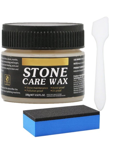 Buy Polishing Wax for Marble,Stone Care Wax Ceramic Paste with Sponge and Spoon,Protective Stone Maintenance Style Polishing Wax for Floor in Saudi Arabia