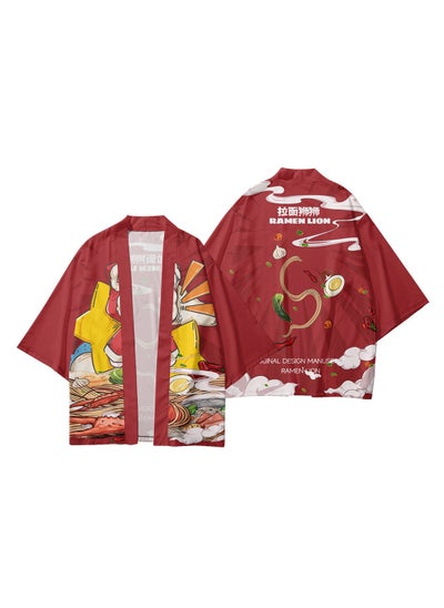 Buy Summer Feather Weaving Ethnic Style Kimono 3D Digital Printing Casual Sports Cloak in Saudi Arabia