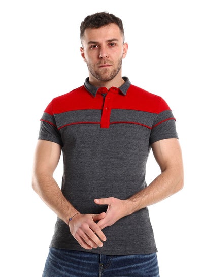 Buy Pique Polo Shirt With Classic Collar And Buttons in Egypt