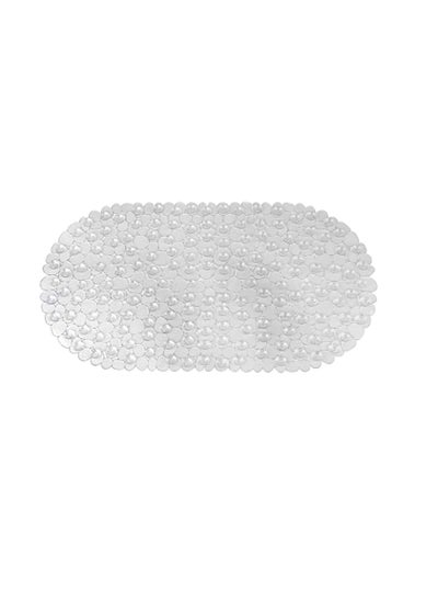 Buy Non Slip Bath Mat for Bathroom, Pebble Frosted Anti-Mould Anti Slip Plastic Oval Bathtub Shower Mat with Grip Suction Cups, Clear, 69 x 36 cm in UAE