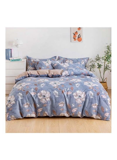 Buy 6-Piece King Size Duvet Cover Set Microfibre Horizon 1 Duvet Cover 220x240 cm, 1 Fitted Sheet 200x200+25 cm, 4 Pillow Cases 48x74cm Multicolour in UAE