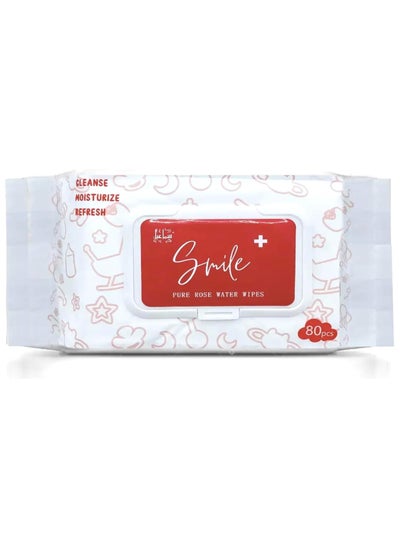 Buy Pure Rose Water Tissues 80's Wipes Pack of 1 in UAE