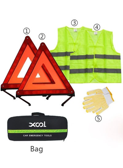 Buy 5-Pieces Car Emergency Road Side Kits for Use Roadside Breakdowns Emergencies XL-A0538 in Saudi Arabia