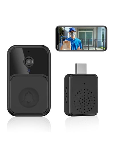 اشتري Smart Wireless Remote Video Doorbell, Camera Wireless Intercom Doorbell, HD Night Vision WiFi Security Door Doorbell, Cloud Storage, 2-Way Audio في السعودية