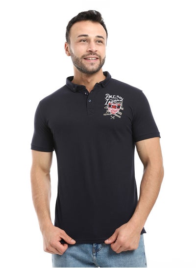 Buy Embroidered Pique Polo Shirt With Classic Collar And Buttons in Egypt