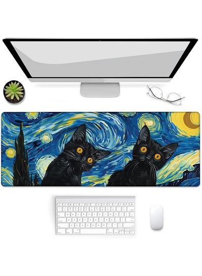 Buy Gaming Mouse Pad Black Cat Themed Mouse Pad Desk Mat Non Slip Rubber Base Mousepads For Computers Laptop Office School Home Accessories Decor 31.5" X 11.8" in Saudi Arabia