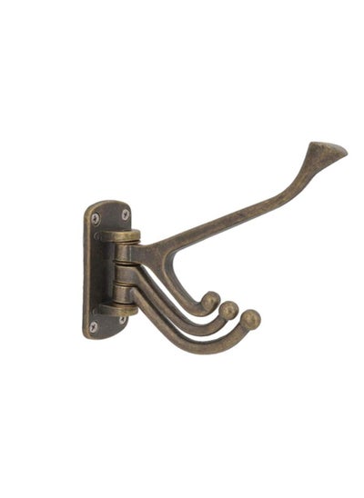 اشتري SYOSI Swivel Coat Hook, Vintage Metal Decorative Wall Hook, Wall Mounted Coat Organizer Hook with 3 Rotating Swing Arms for Towel, Robe, Coat, Hat, Scarf (Bronze) في الامارات