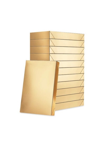 اشتري Gift Boxes For Clothes 14.5X9.5X2 Inches Shirt Gift Boxes Large Gift Boxes With Lids Gold Gift Boxes For Clothes (Embossing Gold Pack Of 12) في الامارات