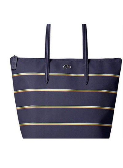 Buy Lacoste Women's L12.12 Concept Fashion Versatile Large Capacity Zipper Handbag Tote Bag Single Shoulder Bag Large Size Printed Stripes in Saudi Arabia