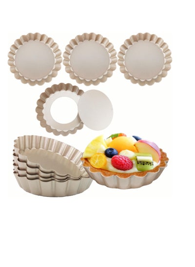 Buy 8 Pcs Stainless Steel Mini Tart, Non Stick Pie Pans Reusable, Tartlet Cupcake Baking Mold for Pies Baking Tool, Quiche Baking Dish, Mini Tart Pans, Mini Pie Pans in UAE