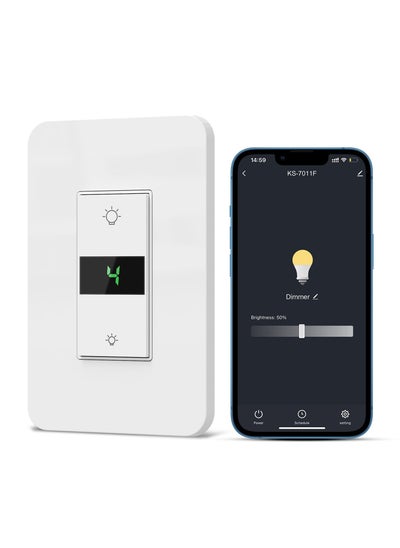 Buy Smart Dimmer Switch 2024 New Model Digital Display Single Pole 3Way Dimmer Smart Switch Voice and Remote Control Neutral Wire Required No Hub Required  Works with Siri Alexa Google Home 2.4Ghz in Saudi Arabia