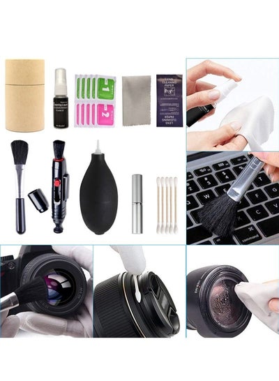 Buy 9 in 1 Camera Lens Cleaning Kit For DSLR Camera Canon Sony Nikon Mirrorless Camera Sensor Cleaning Kit Includes Lens Blower/Cleaner/Cotton Swab/Cleaning Cloth/Cleaning Pen/Cleaning Brush in Saudi Arabia