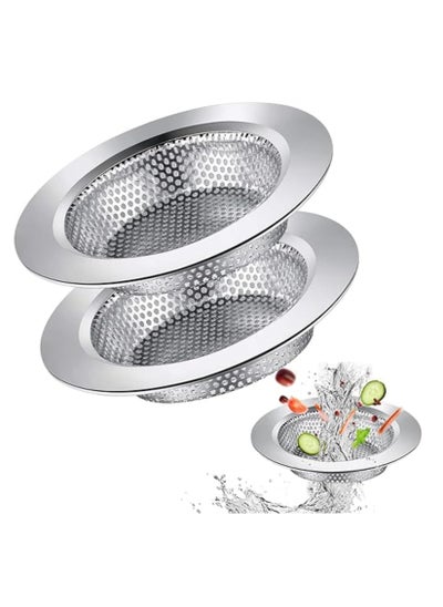 Buy Stainless Steel Sink Strainer For Kitchen And Bathroom Silver 90 x 57mm in UAE