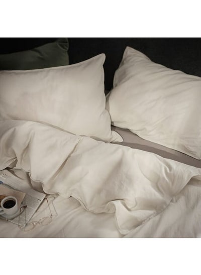 اشتري Duvet Cover And Pillowcase, Light Grey-Beige, 150X200/50X80 Cm في السعودية