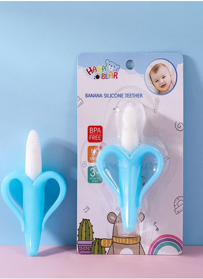 Buy Banana silicone teether Blue in UAE