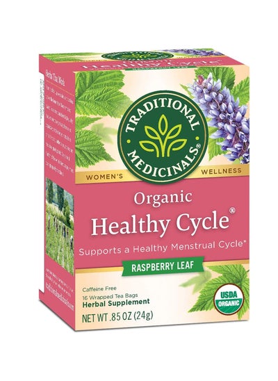 Buy Traditional Medicinals Organic Healthy Cycle Raspberry Leaf 16 Wrapped Tea bags 24g in UAE