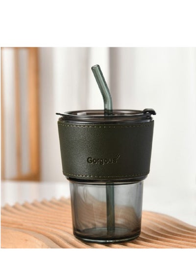 Buy Shalimo Pyrex Glass Mug with Leather Strap, for Hot and Cold Drinks in Egypt