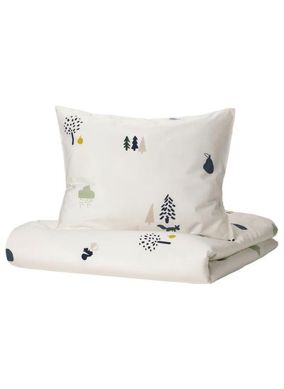 اشتري Duvet Cover And Pillowcase Forest Animal Pattern Multicolour 150X200 50X80 Cm في السعودية