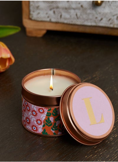 Buy L Initial Floral Candle in UAE