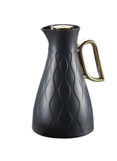 Buy Thermos For Tea And Coffee Petros Dark Grey/Golden Color 1Liter in Saudi Arabia