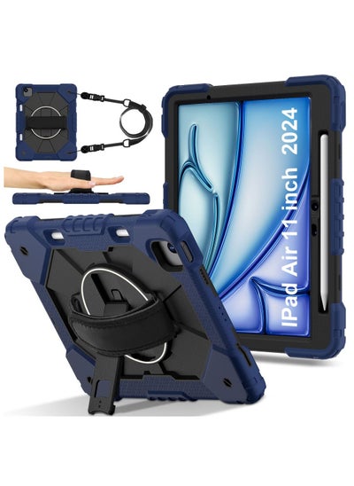 Buy Case for iPad Air 11-Inch 2024 Case with Pencil Holder, Heavy Duty Shockproof Rugged iPad Case, Tablet Protective Cover in UAE